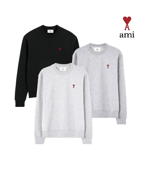 [병행수입][아미] 스몰하트 맨투맨_블랙 S